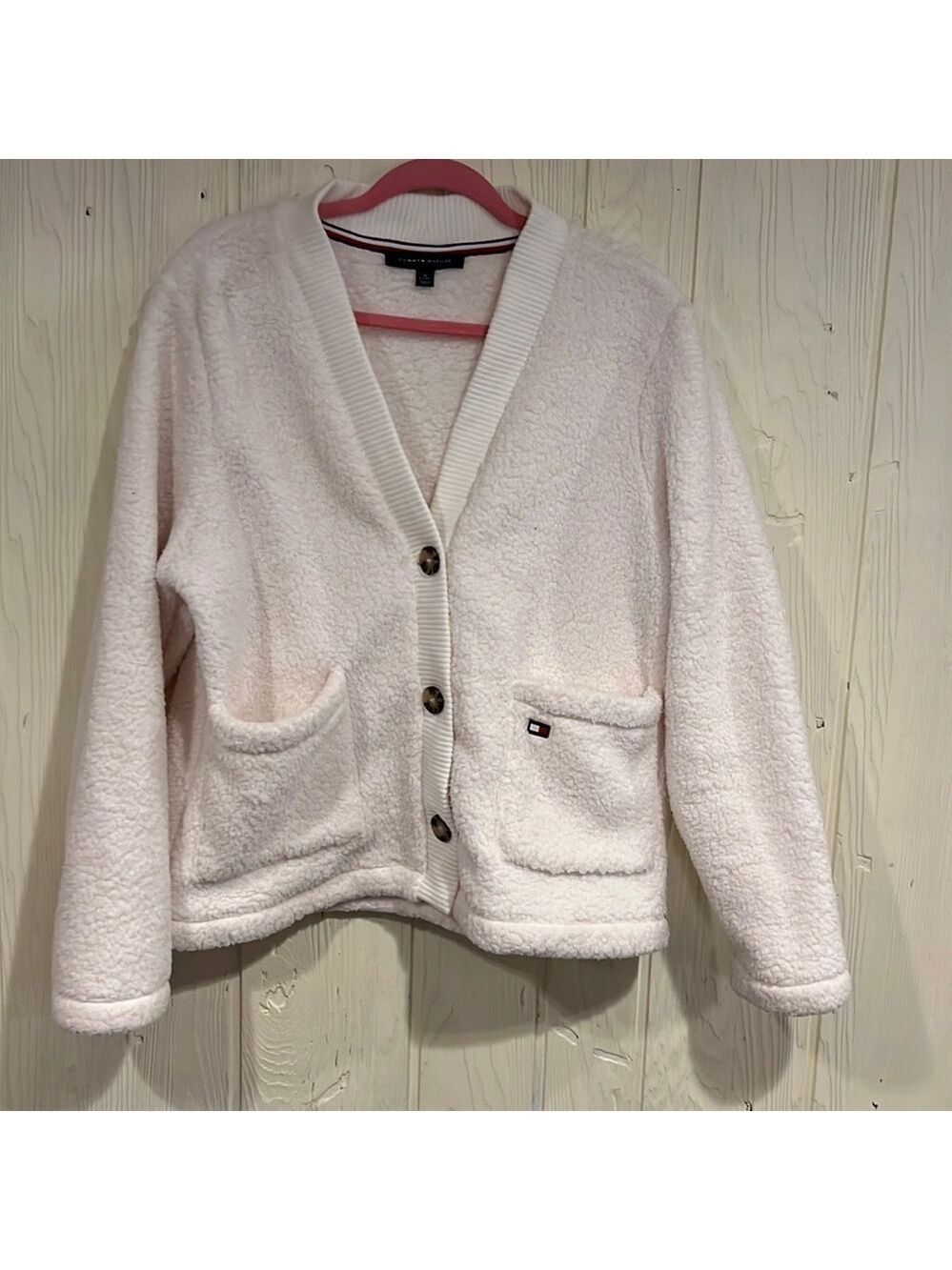 Tommy Hilfiger Fleece Jacket XL Front Pockets Buttons